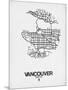 Vancouver Street Map White-NaxArt-Mounted Art Print