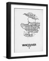 Vancouver Street Map White-NaxArt-Framed Art Print