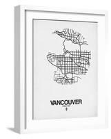 Vancouver Street Map White-NaxArt-Framed Art Print