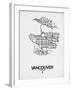 Vancouver Street Map White-NaxArt-Framed Art Print