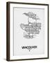 Vancouver Street Map White-NaxArt-Framed Art Print