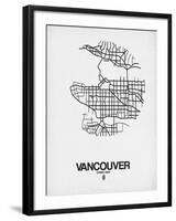 Vancouver Street Map White-NaxArt-Framed Art Print