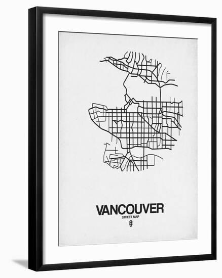 Vancouver Street Map White-NaxArt-Framed Art Print