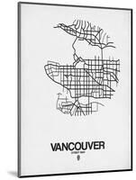 Vancouver Street Map White-NaxArt-Mounted Art Print