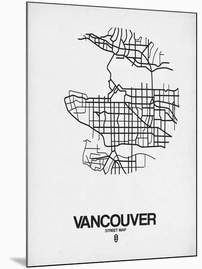 Vancouver Street Map White-NaxArt-Mounted Art Print