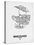 Vancouver Street Map White-NaxArt-Stretched Canvas