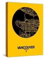 Vancouver Street Map Yellow-NaxArt-Stretched Canvas