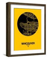 Vancouver Street Map Yellow-NaxArt-Framed Art Print
