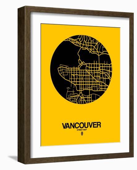 Vancouver Street Map Yellow-NaxArt-Framed Art Print