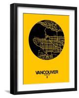 Vancouver Street Map Yellow-NaxArt-Framed Art Print