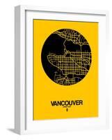 Vancouver Street Map Yellow-NaxArt-Framed Art Print