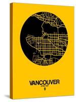 Vancouver Street Map Yellow-NaxArt-Stretched Canvas