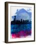 Vancouver Watercolor Skyline-NaxArt-Framed Art Print