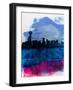 Vancouver Watercolor Skyline-NaxArt-Framed Art Print