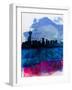 Vancouver Watercolor Skyline-NaxArt-Framed Art Print