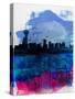 Vancouver Watercolor Skyline-NaxArt-Stretched Canvas