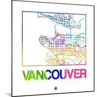 Vancouver Watercolor Street Map-NaxArt-Mounted Art Print