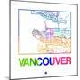 Vancouver Watercolor Street Map-NaxArt-Mounted Art Print