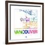 Vancouver Watercolor Street Map-NaxArt-Framed Art Print