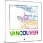 Vancouver Watercolor Street Map-NaxArt-Mounted Art Print