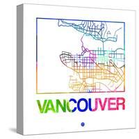 Vancouver Watercolor Street Map-NaxArt-Stretched Canvas