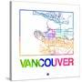 Vancouver Watercolor Street Map-NaxArt-Stretched Canvas