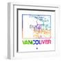 Vancouver Watercolor Street Map-NaxArt-Framed Art Print