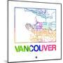 Vancouver Watercolor Street Map-NaxArt-Mounted Art Print