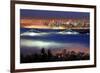 Vancouver with Evening Fog-null-Framed Premium Giclee Print