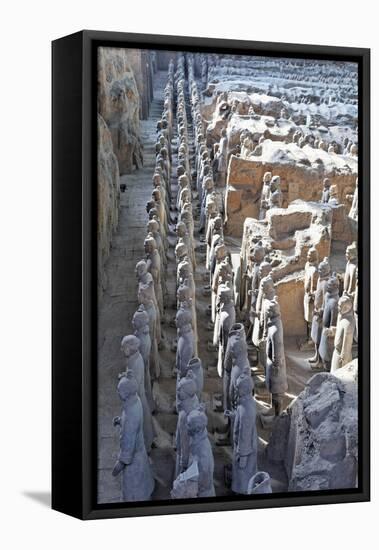 Vanguard Line of Terracotta Warriors, China-George Oze-Framed Stretched Canvas