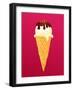 Vanilla Ice Cream Cone with Chocolate Glaze-lian2011-Framed Art Print