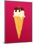 Vanilla Ice Cream Cone with Chocolate Glaze-lian2011-Mounted Art Print