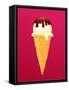 Vanilla Ice Cream Cone with Chocolate Glaze-lian2011-Framed Stretched Canvas