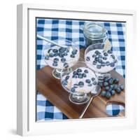Vanilla Yoghurt with Fresh Blueberries for Breakfast-Veneratio-Framed Photographic Print