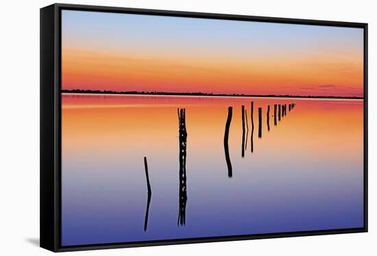 Vanishing Fence Line-Wayne Bradbury-Framed Stretched Canvas