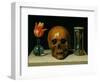 Vanitas, allegory of fleeting time with skull and hour-glass. Oil on canvas.-Philippe De Champaigne-Framed Giclee Print