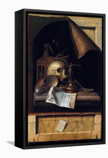 Vanitas Still Life, 17Th Century (Oil on Canvas)-Cornelis Norbertus Gysbrechts-Framed Stretched Canvas