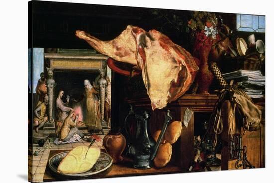 Vanitas Still Life (Christ with Mary and Martha), 1552-Pieter Aertsen-Stretched Canvas