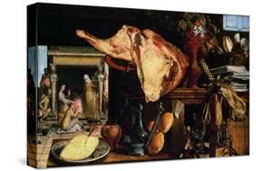 Vanitas Still Life (Christ with Mary and Martha), 1552-Pieter Aertsen-Stretched Canvas