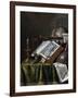 Vanitas Still Life Par Edwaert Collier (1642-1708), - Oil on Wood, 29X25,1 - Private Collection-Edwaert Colyer or Collier-Framed Giclee Print