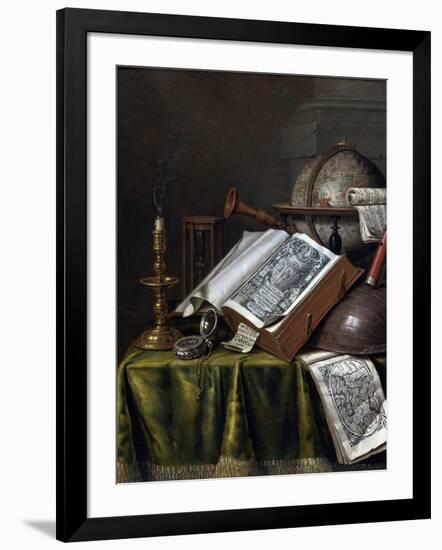 Vanitas Still Life Par Edwaert Collier (1642-1708), - Oil on Wood, 29X25,1 - Private Collection-Edwaert Colyer or Collier-Framed Giclee Print