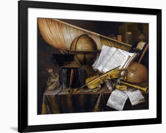 Vanitas Still Life - Peinture Par Edwaert Collier (1642-1708), 1632 - Oil on Wood, 99,4X122,8 - Pri-Edwaert Colyer or Collier-Framed Giclee Print