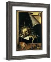 Vanitas (Still Life - Trompe L'Oeil) 1664-Cornelis Norbertus Gysbrechts-Framed Giclee Print