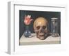 Vanitas Still Life with a Tulip, Skull and Hour-Glass-Philippe De Champaigne-Framed Premium Giclee Print