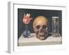 Vanitas Still Life with a Tulip, Skull and Hour-Glass-Philippe De Champaigne-Framed Giclee Print