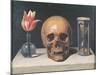 Vanitas Still Life with a Tulip, Skull and Hour-Glass-Philippe De Champaigne-Mounted Giclee Print