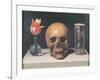 Vanitas Still Life with a Tulip, Skull and Hour-Glass-Philippe De Champaigne-Framed Giclee Print