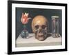 Vanitas Still Life with a Tulip, Skull and Hour-Glass-Philippe De Champaigne-Framed Giclee Print