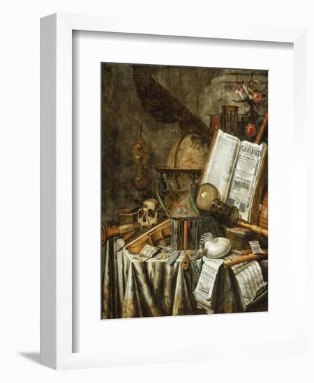 Vanitas Still Life with Musical Instruments, c.1663-Evert Collier-Framed Giclee Print