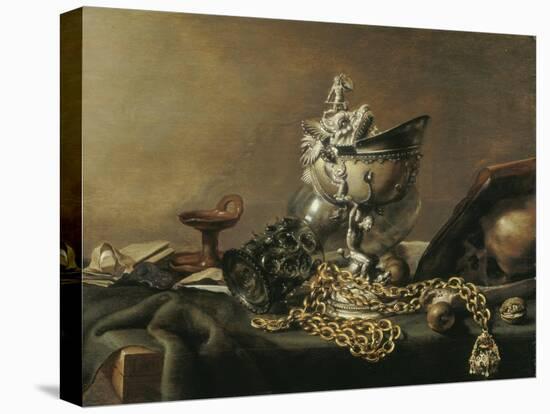 Vanitas Still-Life with Nautilus Cup, 1634-Pieter de Hooch-Stretched Canvas